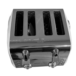 Mega Casa Toaste, 4 Slice, Stainless Steel, Toaster for Bagels, Wide Slots Toaster (White)