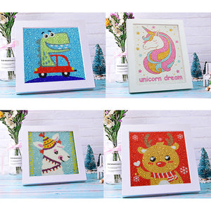Diamond Painting Stickers Kit for Kids Easy DIY Cartoon Animal Sticker by  Numbers Diamond Mosaic Handicrafts