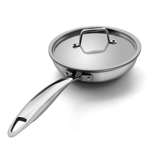 Fortune Candy 8-Inch Fry Pan with Lid, 3-ply Skillet, 18/8 Stainless S –  Mega Casa