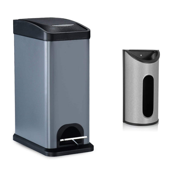 10 Liter Rectangular Bathroom Slim Stainless Steel Trash Can-Mega Casa