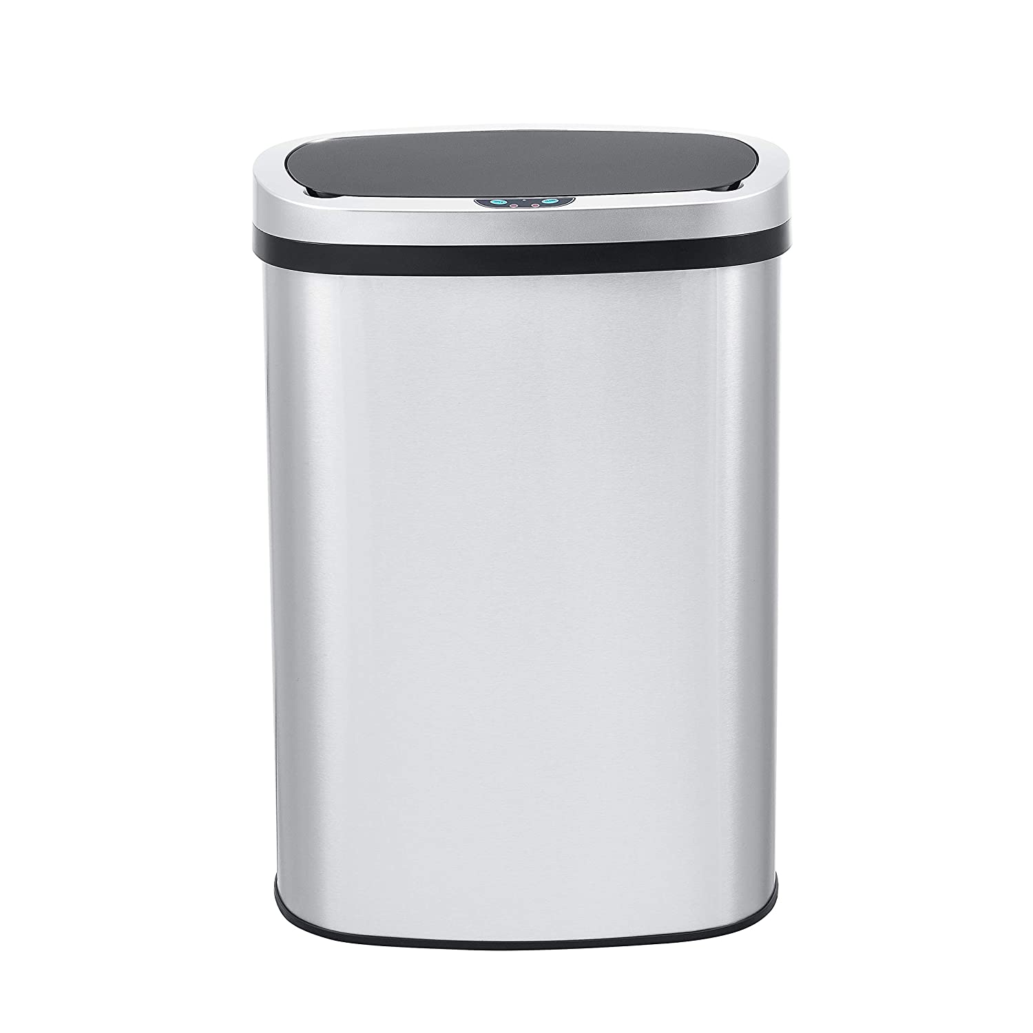 13-Gallon Touch Free Automatic Trash Can Stainless Steel Kitchen Gaebage Can  New