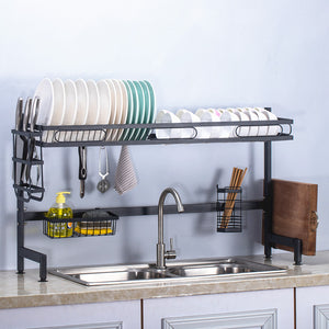 1pc Dish Drying Rack Kitchen Supplies Dish Storage Drain Rack  Multifunctional Double-layer Dish Filt on Luulla